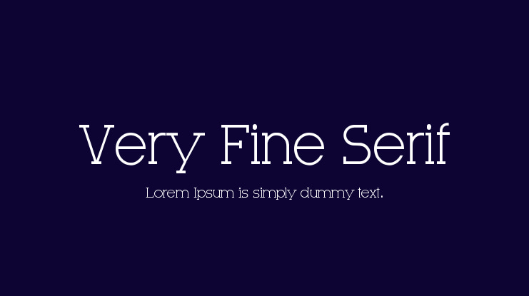Very Fine Serif Font