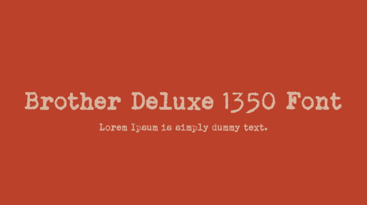 Brother Deluxe 1350 Font
