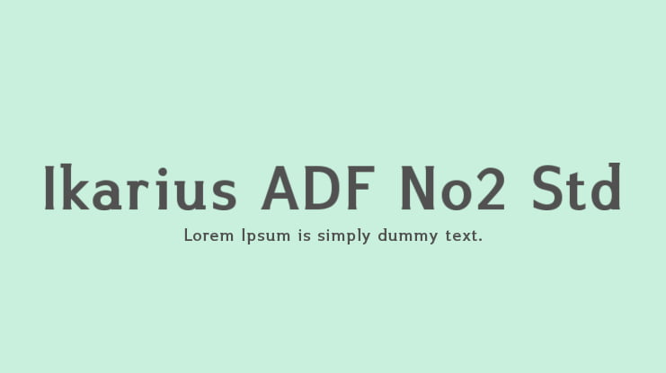 Ikarius ADF No2 Std Font Family