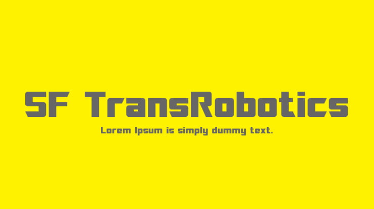 SF TransRobotics Font Family