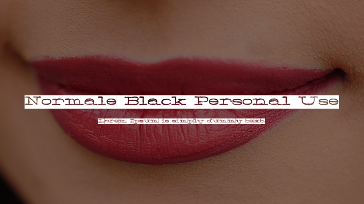 Normale Black Personal Use Font Family