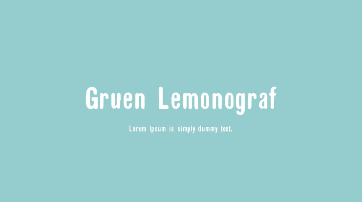 Gruen Lemonograf Font