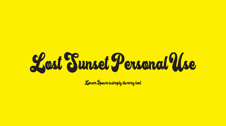 Lost Sunset Personal Use Font