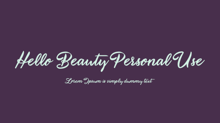 Hello Beauty Personal Use Font