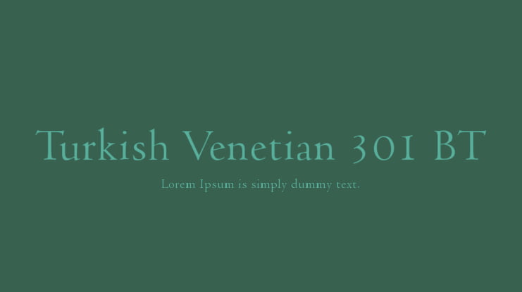 Turkish Venetian 301 BT Font