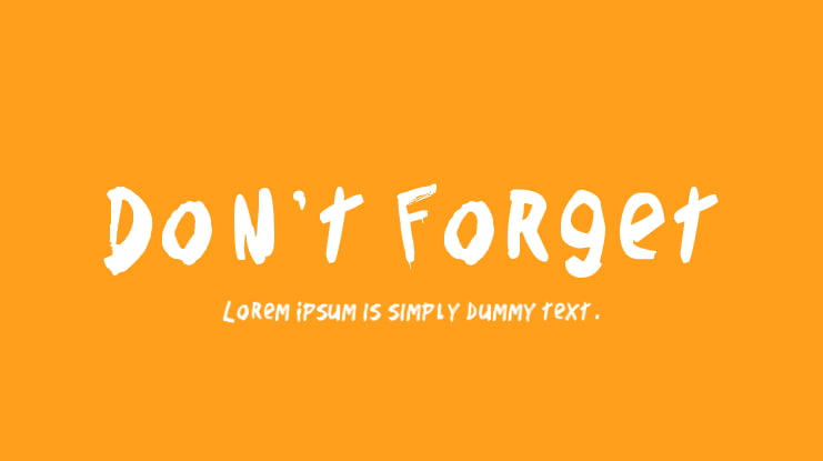 Don't Forget Font