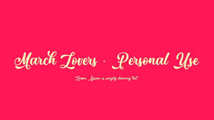March Lovers - Personal Use Font