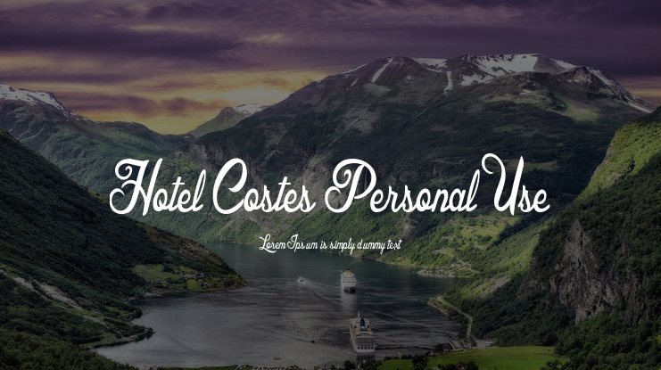 Hotel Costes Personal Use Font