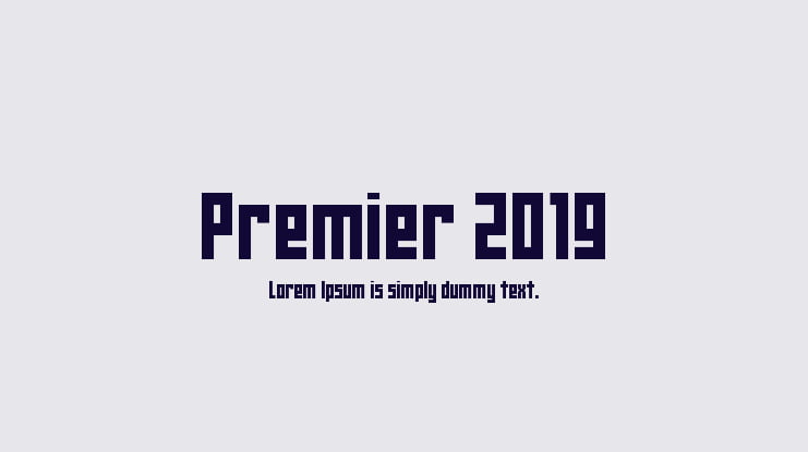 Premier 2019 Font