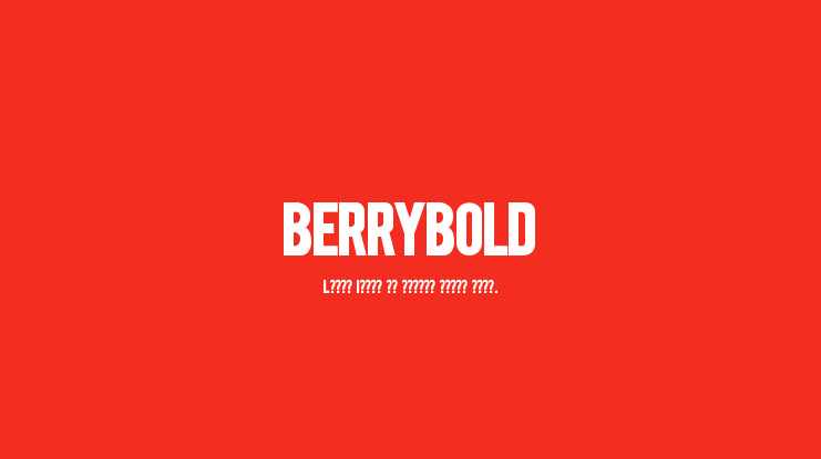 BERRYBOLD Font