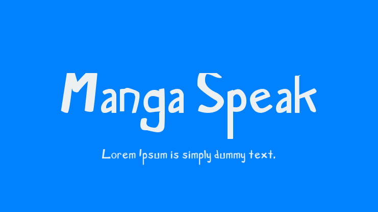 Manga Speak Font Family