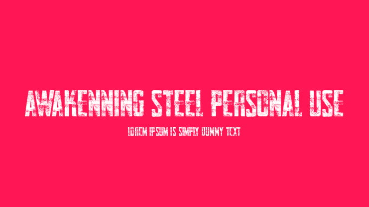 AWAKENNING STEEL Personal Use Font