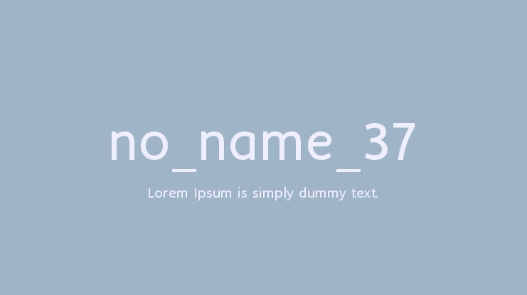 no_name_37 Font Family