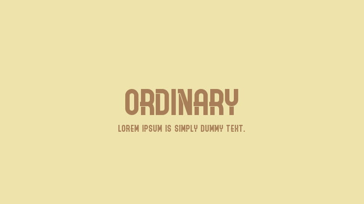 Ordinary Font Family