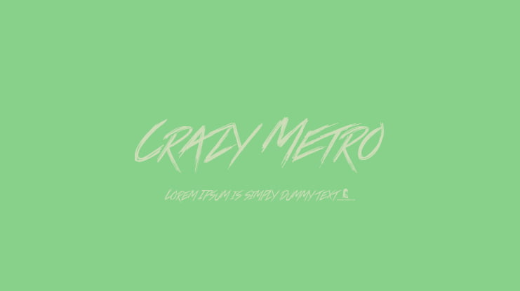 Crazy Metro Font