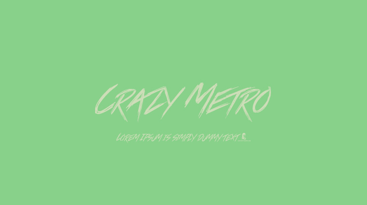 Crazy Metro Font
