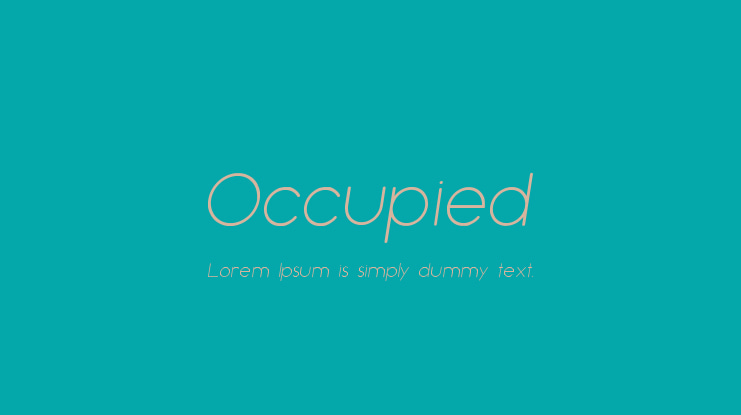 Occupied Font Family