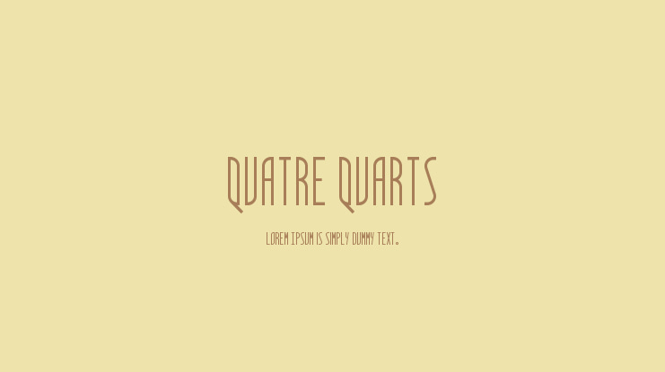 Quatre Quarts Font