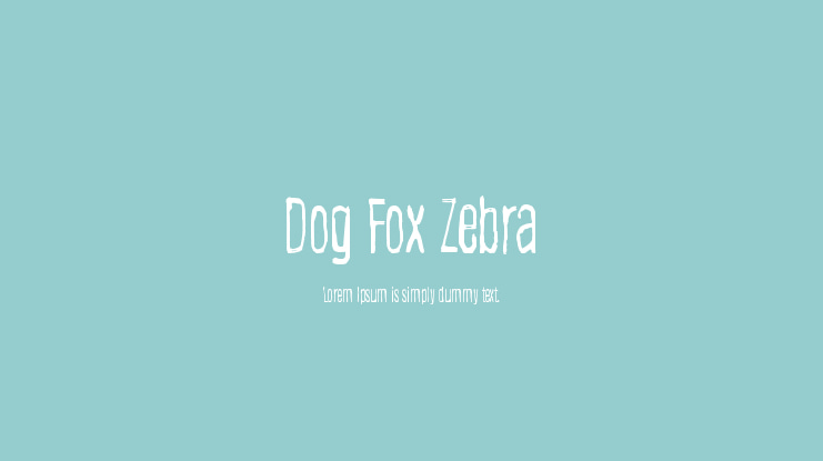 Dog Fox Zebra Font