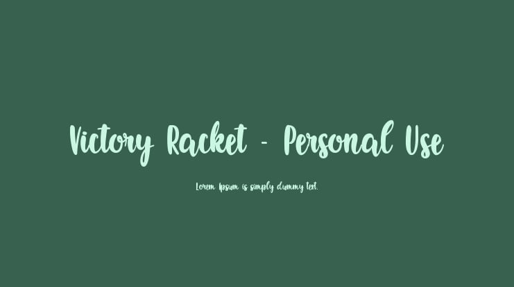 Victory Racket - Personal Use Font