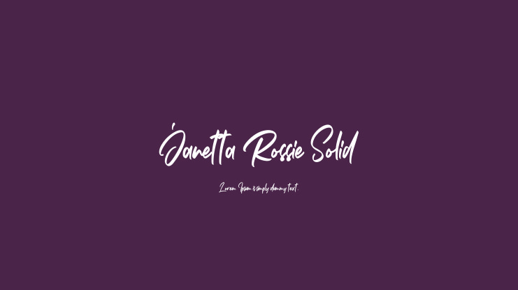 Janetta Rossie Solid Font