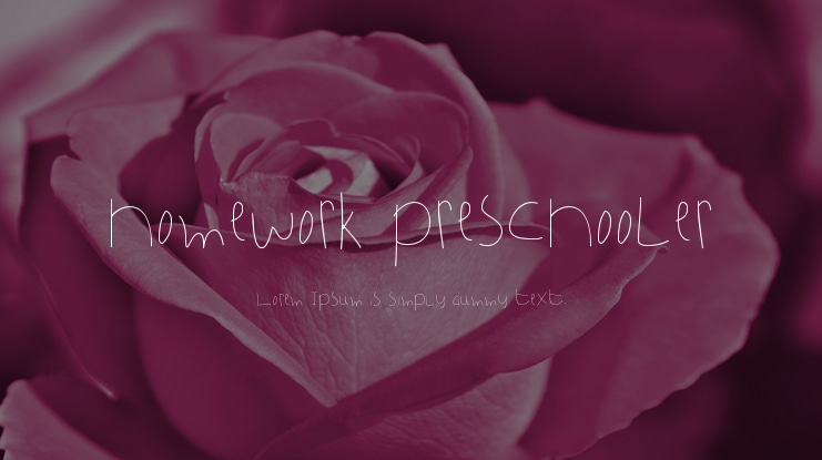 homework preschooler Font
