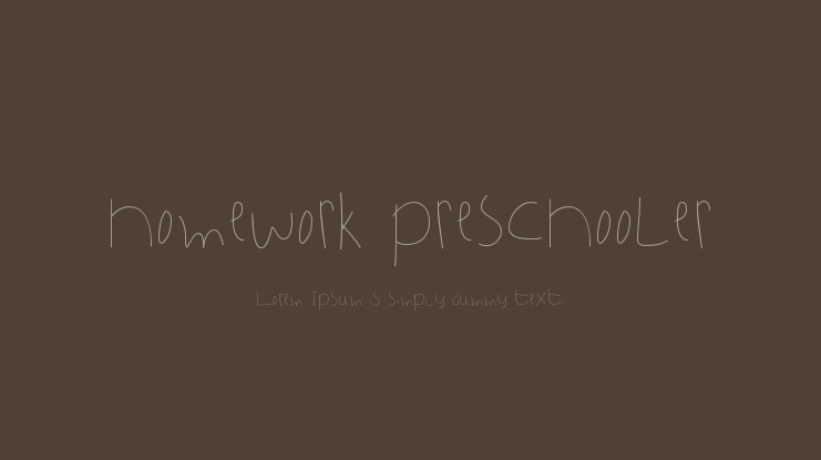 homework preschooler Font