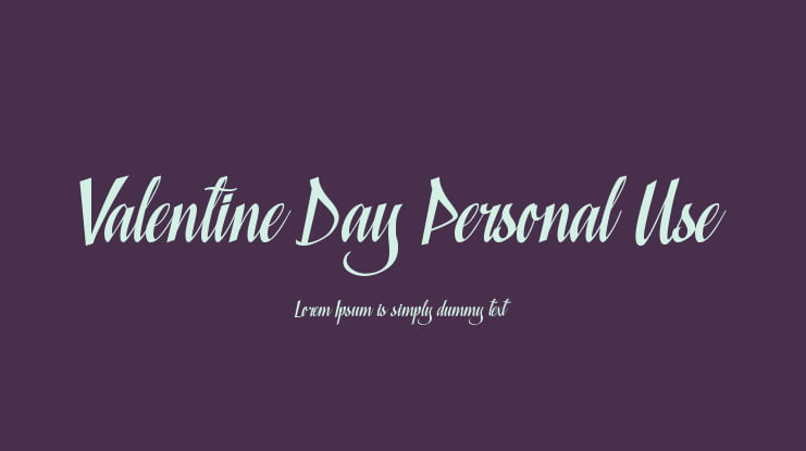 Valentine Day Personal Use Font
