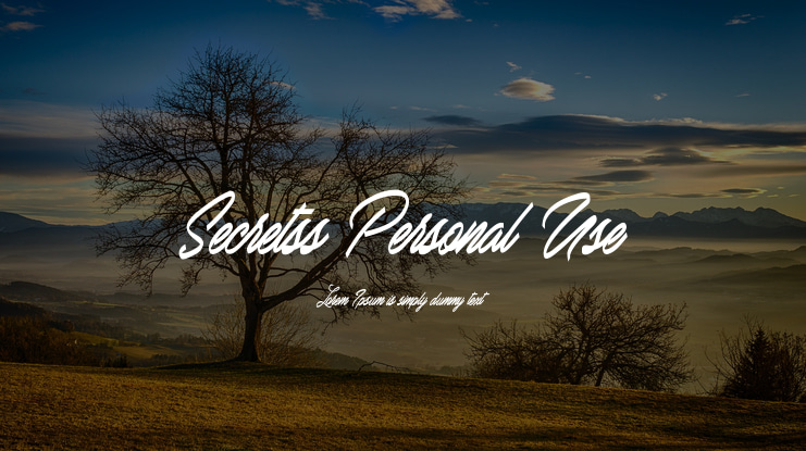 Secretss Personal Use Font