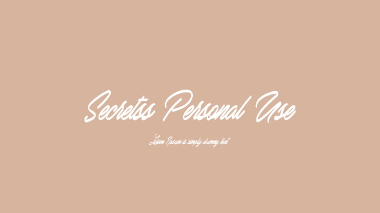 Secretss Personal Use Font