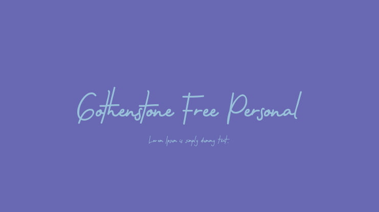 Gothenstone Free Personal Font