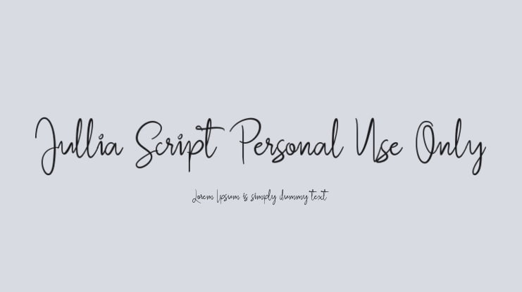 Jullia Script Personal Use Only Font