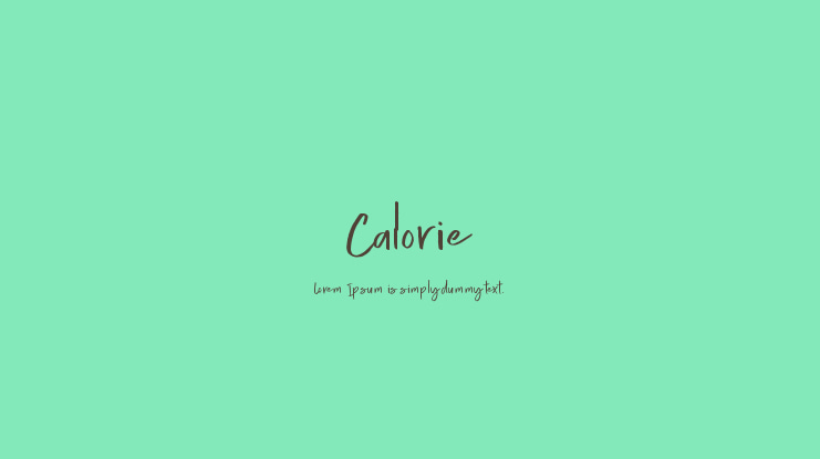 Calorie Font