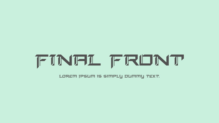 Final Front Font Family
