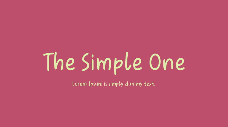 The Simple One Font Family