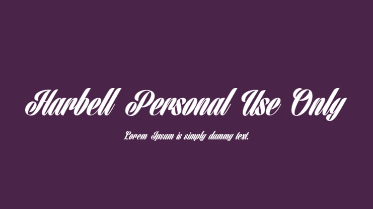 Harbell Personal Use Only Font