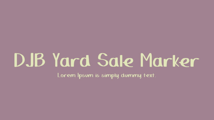 DJB Yard Sale Marker Font