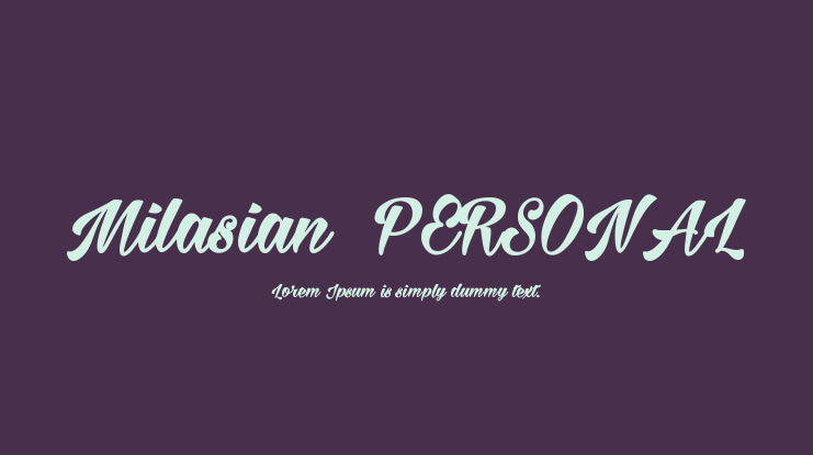 Milasian  PERSONAL Font Family