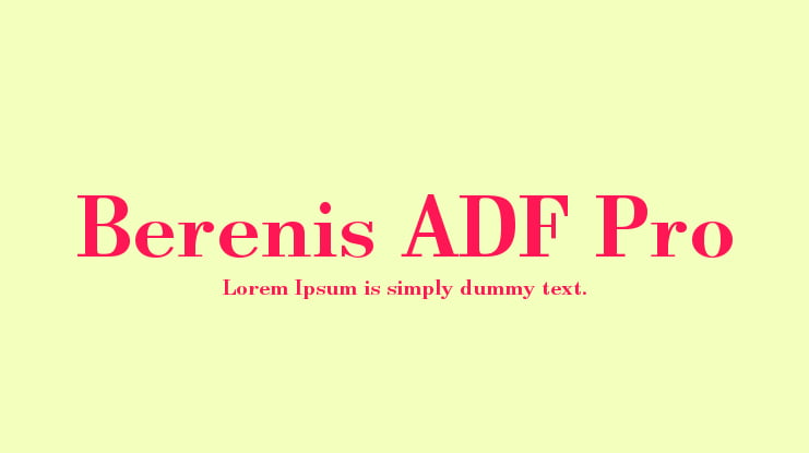 Berenis ADF Pro Font Family