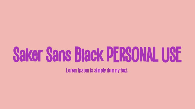 Saker Sans Black PERSONAL USE Font Family