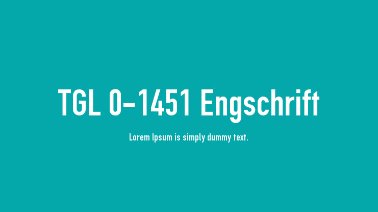 TGL 0-1451 Engschrift Font