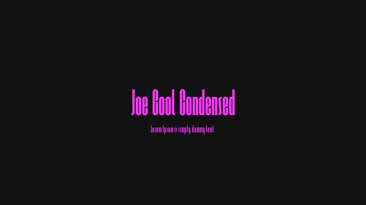 Joe Cool Condensed Font Family