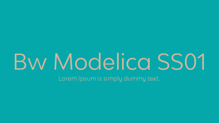Bw Modelica SS01 Font Family