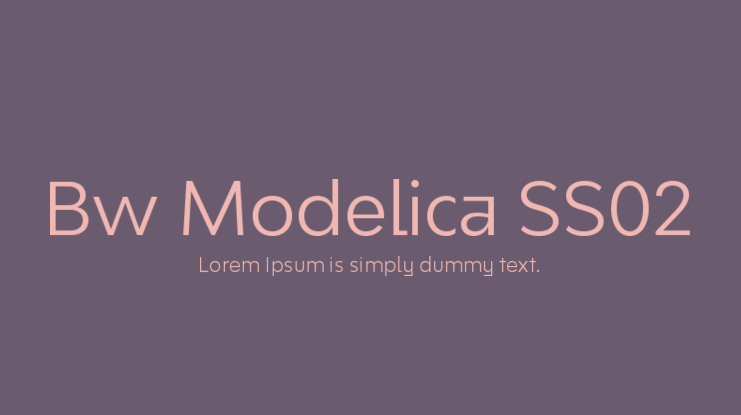 Bw Modelica SS02 Font Family