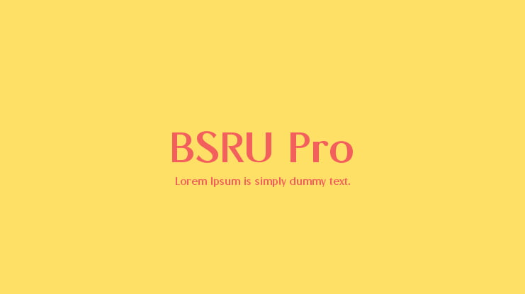 BSRU Pro Font Family