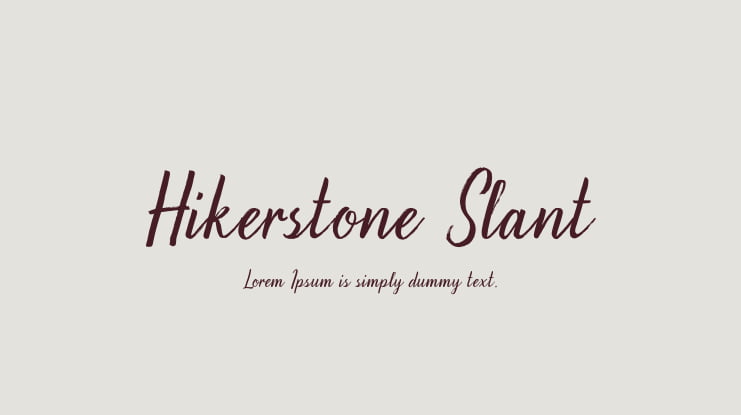 Hikerstone Slant Font