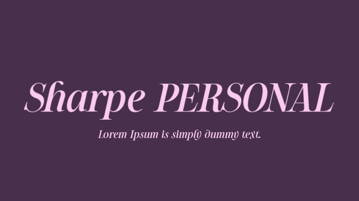 Sharpe PERSONAL Font Family