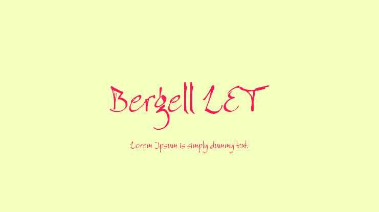 Bergell LET Font