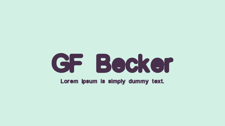 GF Becker Font