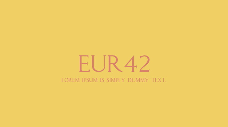 EUR42 Font